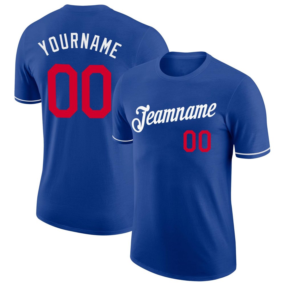 Custom Blue Baseball T-Shirt Sports Jersey for Youth Men Women Teens Boys Girls Personalized Design Your Own Team Uniform Print Name Number Logo