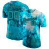 Custom Tie Dye Style Baseball T-Shirt Sports Jersey for Youth Men Women Teens Boys Girls Personalized Team Uniform with Name Number Logo Print Front and Back, Green Casual Short Tee Shirts view 1