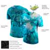 Custom Tie Dye Style Baseball T-Shirt Sports Jersey for Youth Men Women Teens Boys Girls Personalized Team Uniform with Name Number Logo Print Front and Back, Green Casual Short Tee Shirts view 2