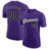 Personalized Purple Baseball T-Shirt Customized Sports Jersey for Youth Men Women Teens Boys Girls Design Your Own Team Uniform Print Name Number Logo, Casual Short Tee Shirts with Black Grey Text view 1