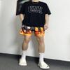 BOOMLEMON Men's Basketball Shorts Casual Workout Athletic Shorts Mesh Flame Graphic Print Running Short Pants(Star Flame Black Orange M) view 2