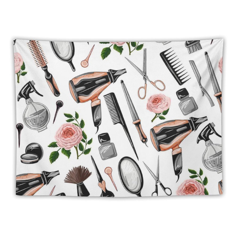 Barber Tools Salon Kits Hanging Tapestry Horizontal Wall Tapestry Large Art Home Decor Yoga Picnic Mat 30"x40"