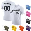 Design Your Own Short Casual T-Shirt White Black, Custom Baseball Team Jerseys with Printed Name Number Logo, Made Sports Uniform Outfits for Running Hiking Party for Men Women Teens Youth Boys Girls view 1