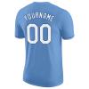 Custom Light Blue T-Shirt Baseball Jersey for Youth Men Women Teens Boys Girls Personalized Team Uniform with Name Number Logo Print Front and Back, Sports Short Tee Shirts with White Text view 4