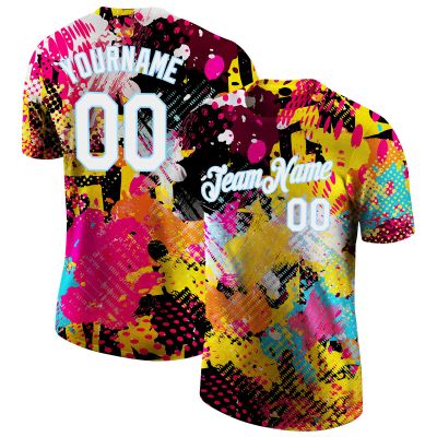 Customized Baseball T-Shirt Sports Jersey for Youth Men Women Teens Boys Girls Design Your Own Team Uniform Print Name Number Logo, Personalized Graffiti Casual Short Tee Shirts