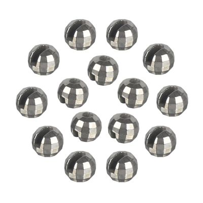 MUUNN 50pcs Tungsten Faceted Slotted Beads for Fly Tying, Sink Deeper and Faster 5 Colors/8 Sizes Slotted Tungsten Beads Fly Tying Beads Head Fly Tying Materials(Plain,3.3mm)