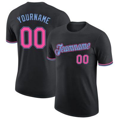 Pisting Black Baseball T-Shirt Customized Personalized Sports Jersey for Youth Men Women Teens Boys Girls Design Your Own Team Uniform Print Name Number Logo