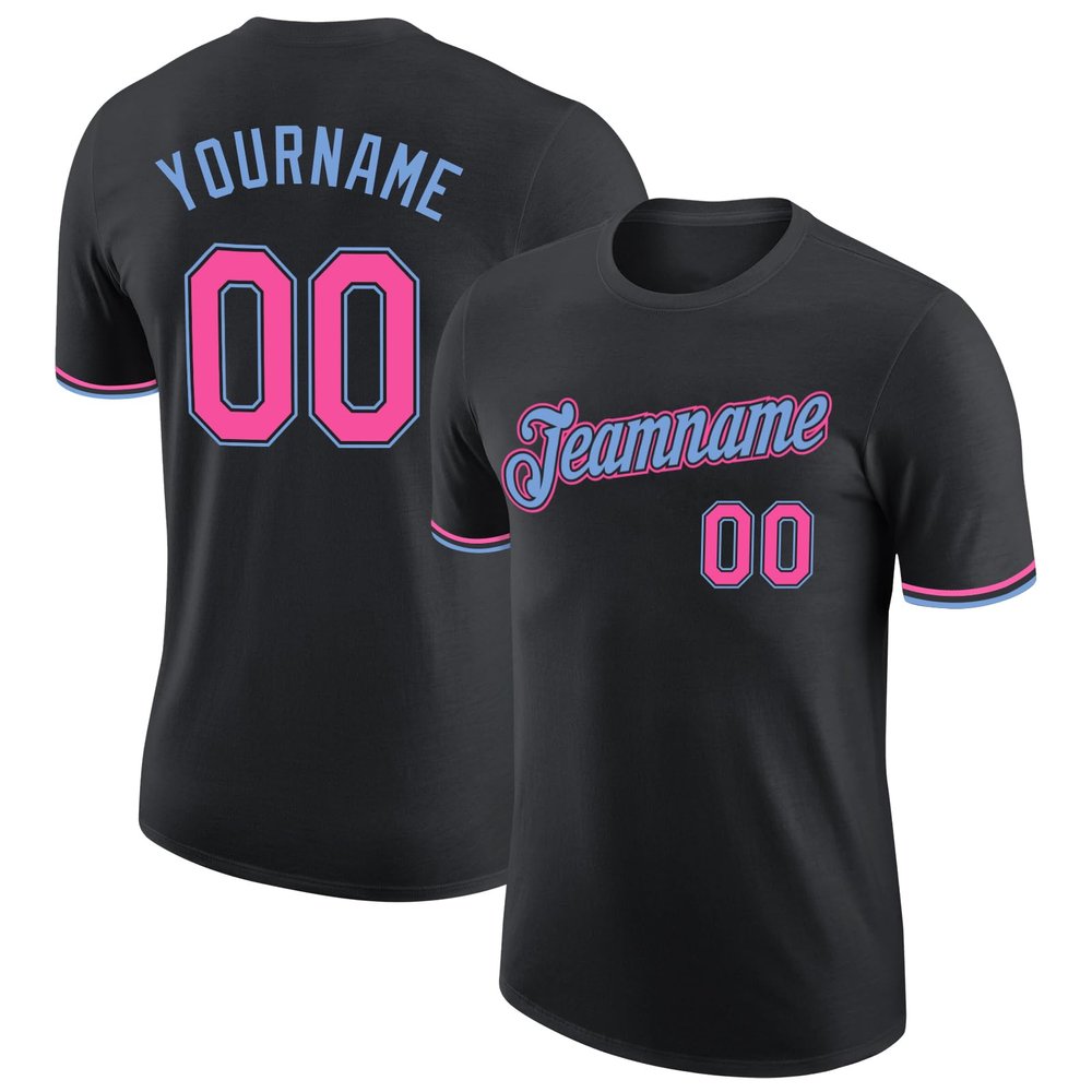 Pisting Black Baseball T-Shirt Customized Personalized Sports Jersey for Youth Men Women Teens Boys Girls Design Your Own Team Uniform Print Name Number Logo