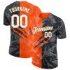 Custom Orange and Black Baseball T-Shirt Sports Jersey for Youth Men Women Teens Boys Girls Personalized Team Uniform with Name Number Logo Print Front and Back view 1