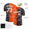 Custom Orange and Black Baseball T-Shirt Sports Jersey for Youth Men Women Teens Boys Girls Personalized Team Uniform with Name Number Logo Print Front and Back view 2