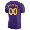 Purple Short T-Shirt Custom Baseball Jersey for Youth Men Women Teens Boys Girls Personalized Team Uniform with Name Number Logo Print Front and Back, Sports Tee Shirts with Yellow Text view 4