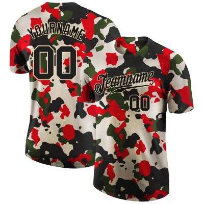 Custom Camo Style Baseball T-Shirt Sports Jersey for Youth Men Women Teens Boys Girls Personalized Team Uniform with Name Number Logo Print Front and Back, Colorful Casual Short Tee Shirts
