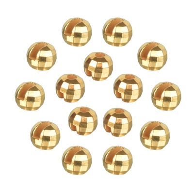 MUUNN 50pcs Tungsten Faceted Slotted Beads for Fly Tying, Sink Deeper and Faster 5 Colors/8 Sizes Slotted Tungsten Beads Fly Tying Beads Head Fly Tying Materials(Gold,3.5mm)