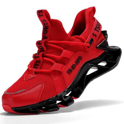 Ezkrwxn Running Shoes for Women Sneakers Size 7 Red Slip on Gym Workout Athletic Tennis Walking Shoe