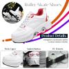 Roller Skate Shoes for Men and Women, Double Row Deform Wheel Roller Skates, Retractable Roller Shoes Sneakers, Outdoor Shoes with Wheels for Boys Girls (White Red, 6.5) view 3
