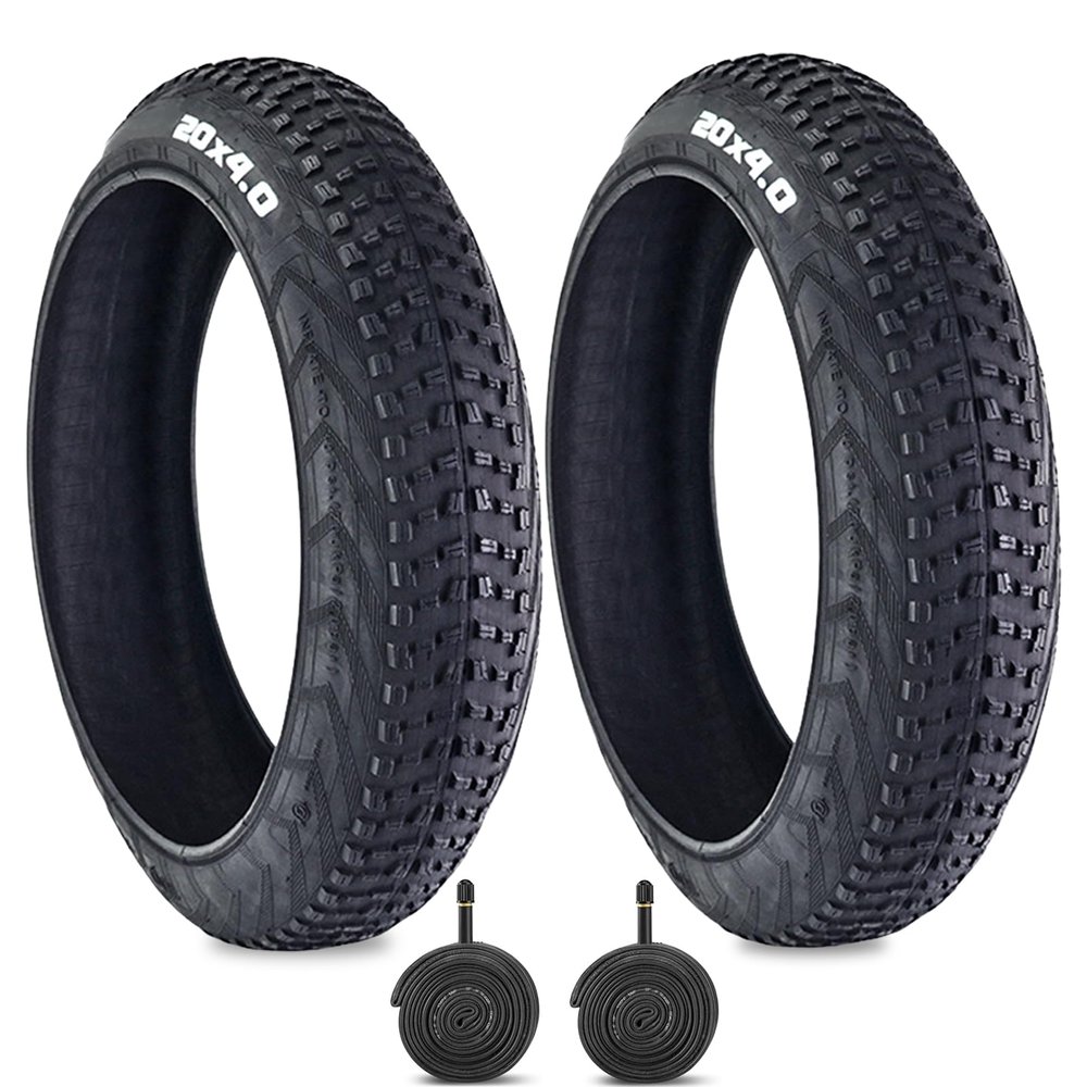 2 Pcs 20 X 4.0 Inch Replacement Fat Bike Tire with Inner Tube 20 Inch Fat Bike Tyre for Mountain Bike,E-Bike or Electric Beach Trikes