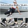 Roller Skate Shoes for Men and Women, Double Row Deform Wheel Roller Skates, Retractable Roller Shoes Sneakers, Outdoor Shoes with Wheels for Boys Girls (Black Pink, 8.5) view 2