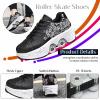 Roller Skate Shoes for Men and Women, Double Row Deform Wheel Roller Skates, Retractable Roller Shoes Sneakers, Outdoor Shoes with Wheels for Boys Girls (Black Pink, 8.5) view 3