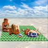 Geometric Green Beach Blanket Large with Stakes Waterproof Sandproof,Foldable Beach Mat with Corner Pockets for Outdoor Travel Camping Hiking Picnic Essentials,Modern Abstract Minimalist Scale 83"x79" view 2
