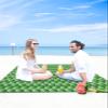 Geometric Green Beach Blanket Large with Stakes Waterproof Sandproof,Foldable Beach Mat with Corner Pockets for Outdoor Travel Camping Hiking Picnic Essentials,Modern Abstract Minimalist Scale 83"x79" view 4