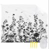 Blush Pink Leaves Beach Blanket Large with Stakes Waterproof Sandproof,Foldable Beach Mat with Corner Pockets for Outdoor Travel Camping Hiking Picnic Essentials,Retro Flower Dragonfly Black 84"x108" view 1
