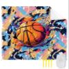 Abstract Basketball Beach Blanket Large with Stakes Waterproof Sandproof Beach Mat with Corner Pockets for Outdoor Travel Camping Hiking Picnic Essentials,Contemporary Rainbow Street Art 83"x79" view 1