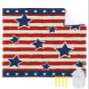 American Flag Beach Blanket Large with Stakes Waterproof Sandproof Beach Mat with Corner Pockets for Outdoor Travel Camping Hiking Picnic,Freedom Stripes Stars Patriotic Memorial Day 84"x108" view 1