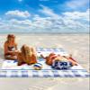 American Flag Beach Blanket Oversized with Stakes Waterproof Sandproof Beach Mat with Corner Pockets for Outdoor Travel Camping Hiking Picnic Essentials,Memorial Patriotic Freedom Stars Blue 118"x108" view 2