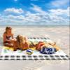 Eucalyptus Floral Beach Blanket Large with Stakes Waterproof Sandproof,Foldable Beach Mat with Corner Pockets for Outdoor Travel Camping Hiking Picnic Essentials,Country Rustic Sunflower Plaid 95"x80" view 2