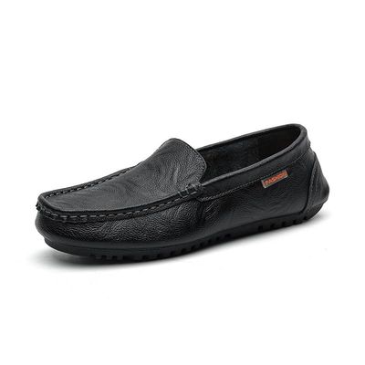 TAYGUM Men's Loafers Shoes Square Toe Faux Leather Moccasins Loafer Shoes Slip Resistant Anti-Slip Lightweight Walking Slip-on(Black,6.5)