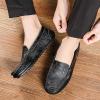 TAYGUM Men's Loafers Shoes Square Toe Faux Leather Moccasins Loafer Shoes Slip Resistant Anti-Slip Lightweight Walking Slip-on(Black,6.5) view 4