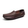 TAYGUM Men's Loafers Shoes Square Toe Faux Leather Moccasins Loafer Shoes Slip Resistant Anti-Slip Lightweight Walking Slip-on(Brown,10) view 1