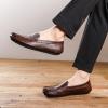 TAYGUM Men's Loafers Shoes Square Toe Faux Leather Moccasins Loafer Shoes Slip Resistant Anti-Slip Lightweight Walking Slip-on(Brown,10) view 3