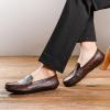 TAYGUM Men's Loafers Shoes Square Toe Faux Leather Moccasins Loafer Shoes Slip Resistant Anti-Slip Lightweight Walking Slip-on(Brown,10) view 4