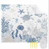 Blue Sea Turtle Beach Blanket Large with Stakes Waterproof Sandproof Beach Mat with Corner Pockets for Outdoor Travel Camping Hiking Picnic Essentials,Coastal Ocean Coral Seaweed Jellyfish 84"x108" view 1