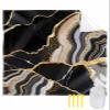 Abstract Marble Beach Blanket Large with Stakes Waterproof Sandproof Beach Mat with Corner Pockets for Outdoor Travel Camping Hiking Picnic Essentials,ContemporaryGeometric Black Grey Gold 95"x80" view 1