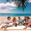 Minimalist Orange Beach Blanket Large with Stakes Waterproof Sandproof Beach Mat with Corner Pockets for Outdoor Travel Camping Hiking Picnic,White Traditional Greece European Greek Art 84"x108" view 2