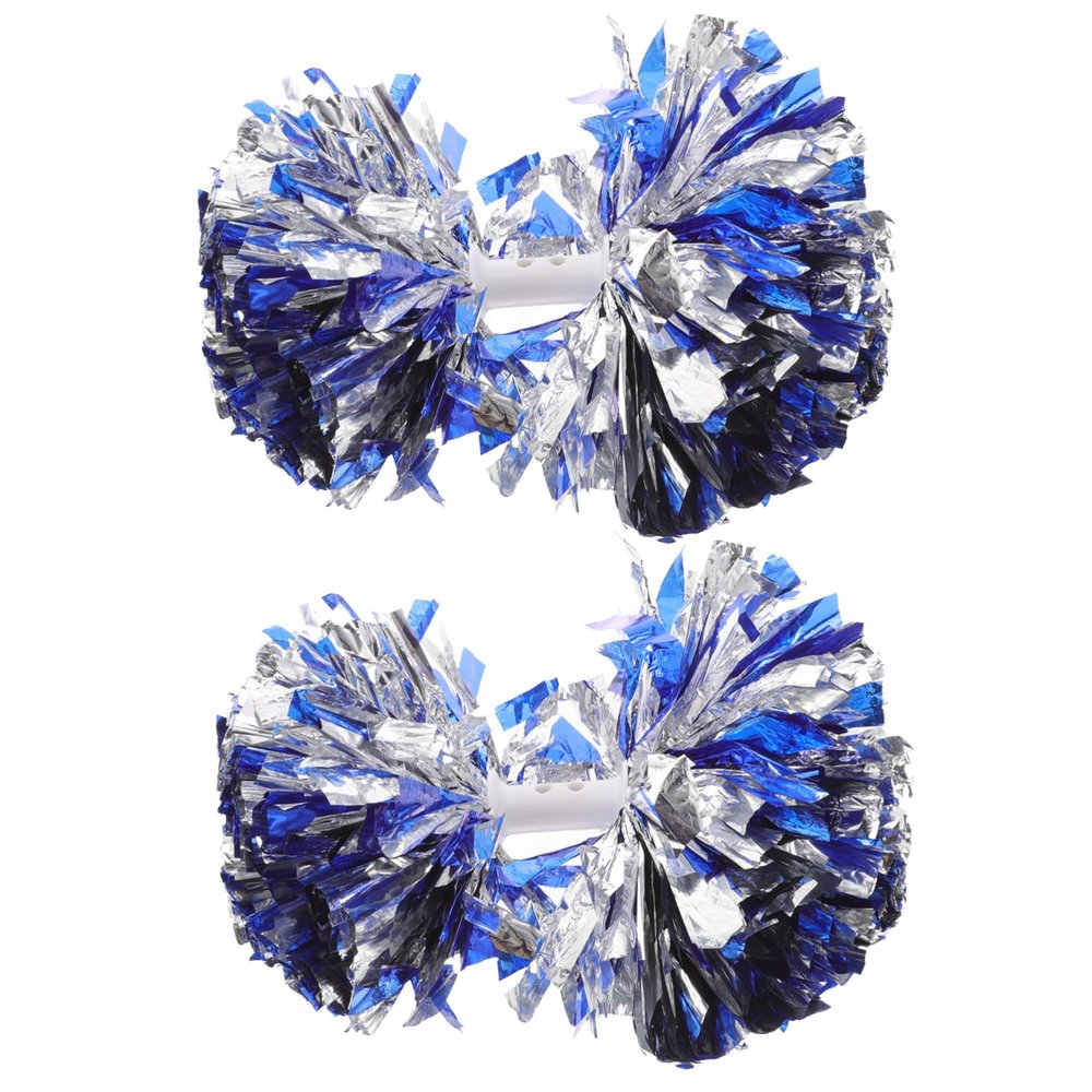 HANABASS 2pcs Metallic Foil Cheerleader Hand Pompoms Vibrant Cheer for Sports Events Dance and Celebrations Lightweight Handle for Easy Use