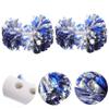 HANABASS 2pcs Metallic Foil Cheerleader Hand Pompoms Vibrant Cheer for Sports Events Dance and Celebrations Lightweight Handle for Easy Use view 4