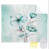 Aqua Floral Beach Blanket Oversized with Stakes Waterproof Sandproof Beach Mat with Corner Pockets for Outdoor Travel Camping Hiking Picnic Essentials,Spring Summer Country Plant Modern Art 118"x108" view 1