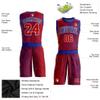 Customized Basketball Jersey Suits Red Blue Design Sportswear for Youth Boys Men Women Girls Personalized Team Uniform Shirts & Shorts Sets with Name Number Logo Print Front and Back view 2