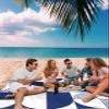 Navy Blue Beach Blanket Large with Stakes Waterproof Sandproof Beach Mat with Corner Pockets for Outdoor Travel Camping Hiking Picnic Essentials,Modern Abstract Geometric Middle Century 84"x108" view 3