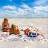 Independence Day Beach Blanket Large with Stakes Waterproof Sandproof,Foldable Beach Mat with Corner Pockets for Outdoor Travel Camping Hiking Picnic Essentials,American Flag Freedom Firework 95"x80" view 2