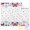 American Flag Beach Blanket Large with Stakes Waterproof Sandproof Beach Mat with Corner Pockets for Outdoor Travel Camping Hiking Picnic,Patriotic Firework Stars Freedom 4th of July 83"x79" view 1