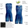 Custom Unisex Blue White Basketball Jerseys for Women Men Youth, Design Your Own Sports Team Uniforms, Personalized Casual Shirts and Shorts Sets with Logo Name Number Print view 2