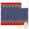 4th of July Beach Blanket Oversized with Stakes Waterproof Sandproof Beach Mat with Corner Pockets for Outdoor Travel Camping Hiking Picnic Essentials,Geometric Red Blue Star Stripes Flag 118"x108" view 1