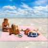 Blush Pink Pure Beach Blanket Large with Stakes Waterproof Sandproof Beach Mat with Corner Pockets for Outdoor Travel Camping Hiking Picnic Essentials,Romantic Contemporary Minimalist Solid 83"x79" view 2