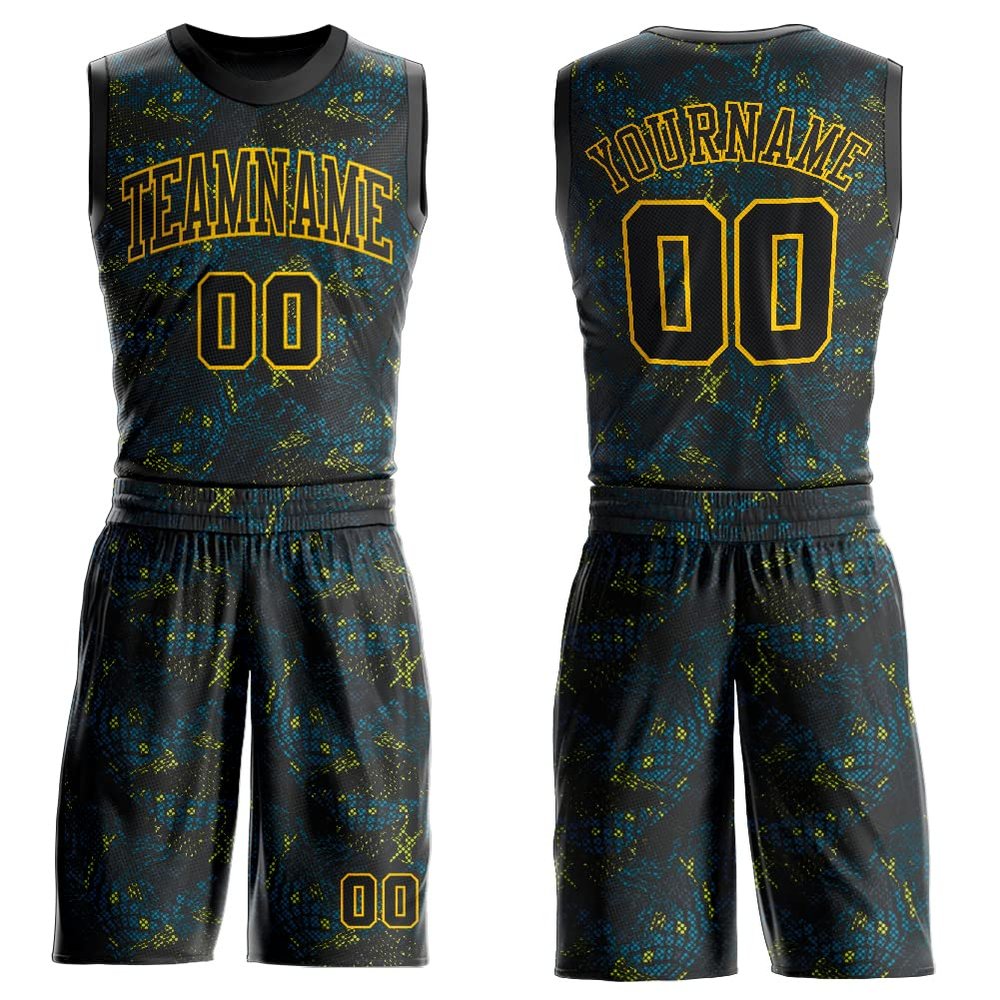 Black Blue Yellow Basketball Jersey Suits Red Blue Design Sportswear for Youth Boys Men Women Girls Personalized Team Uniform Shirts & Shorts Sets with Name Number Logo Print Front and Back