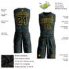 Black Blue Yellow Basketball Jersey Suits Red Blue Design Sportswear for Youth Boys Men Women Girls Personalized Team Uniform Shirts & Shorts Sets with Name Number Logo Print Front and Back view 2