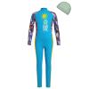 Boys Long Sleeve Swimsuit Rash Guard Sunsuit Toddler Zipper Swimwear Diving Wetsuit Little Girls Rashguard Suit UPF 50+ UV One Piece Long Pants Beachwear Surfing Bathing Suit Sky Blue Boys 6-7 Years view 1